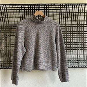 Madewell Textured Turtleneck Top in Rainbow Rib